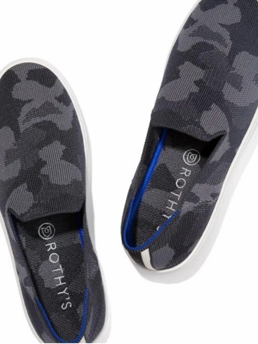 Rothy's Retired The Original Black & Gray Camo Knit Slip-On - Size 9.5